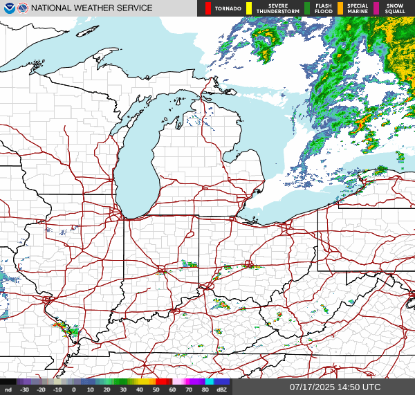 Weather radar map
